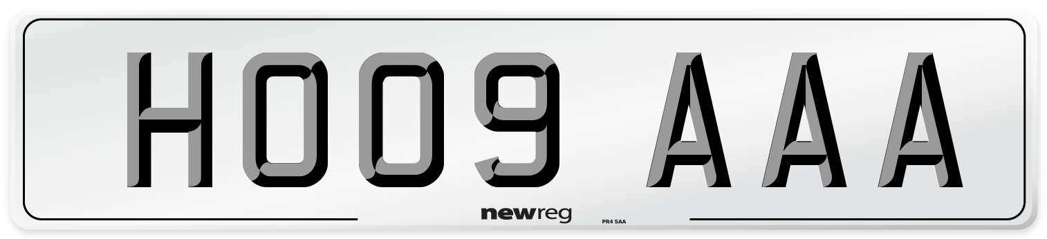 HO09 AAA Number Plate from New Reg